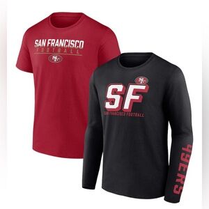 San Francisco 49ers Fanatics Two-Pack T-Shirt Combo Set - Black/Scarlet XL